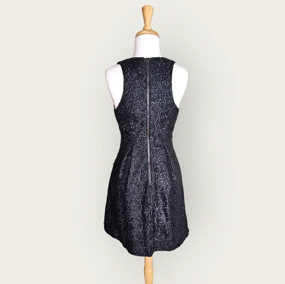 Anthro Leifsdottir Lingonberry Black Floral Lace Dress Size 2 - Picture 7 of 14